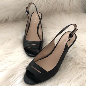 Nine West Black open toe 3in heels